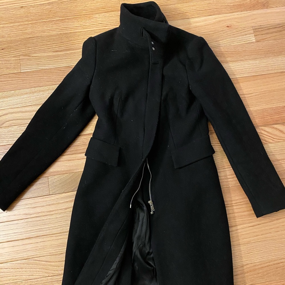 Old pre-loved black Zara wool coat.